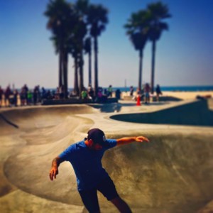 Skater boy at the skate park in Venice Beach